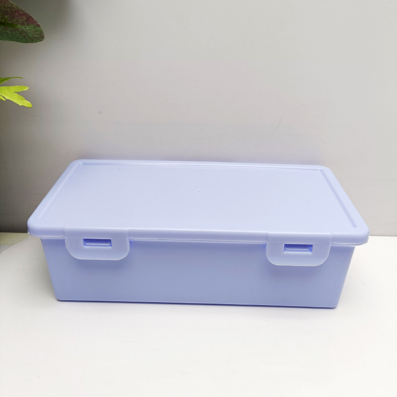 Large Capacity White Transparent Rectangular Storage Box Children's Handmade Diy Main Body Flip Pencil Case Desktop Storage Box