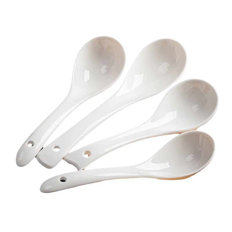 Household Meal Spoon Spoon Soup Spoon High Temperature Resistant Bone China Spoon Household Soup Small Spoon Tableware