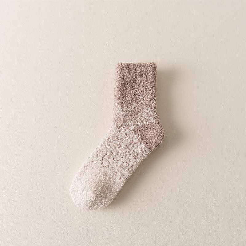 Coral Fleece Socks Men's Winter Thickened Velvet Padded Mid-Calf Length Men's Home Warm Plush Stockings Warm Sleeping Socks