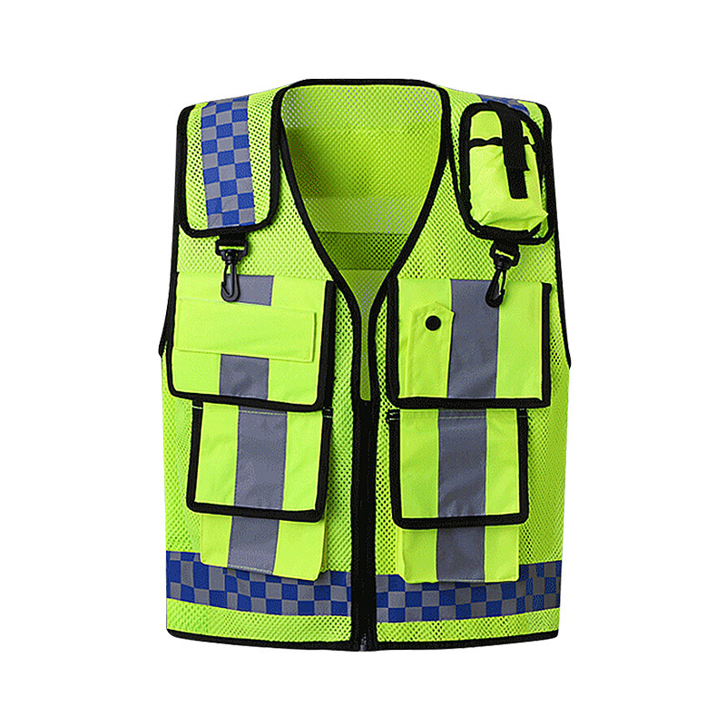 High-End Reflective Multi-Pocket Vest Traffic Vest Building Construction Site Sanitation Worker Security Fire Suits Reflective Vest