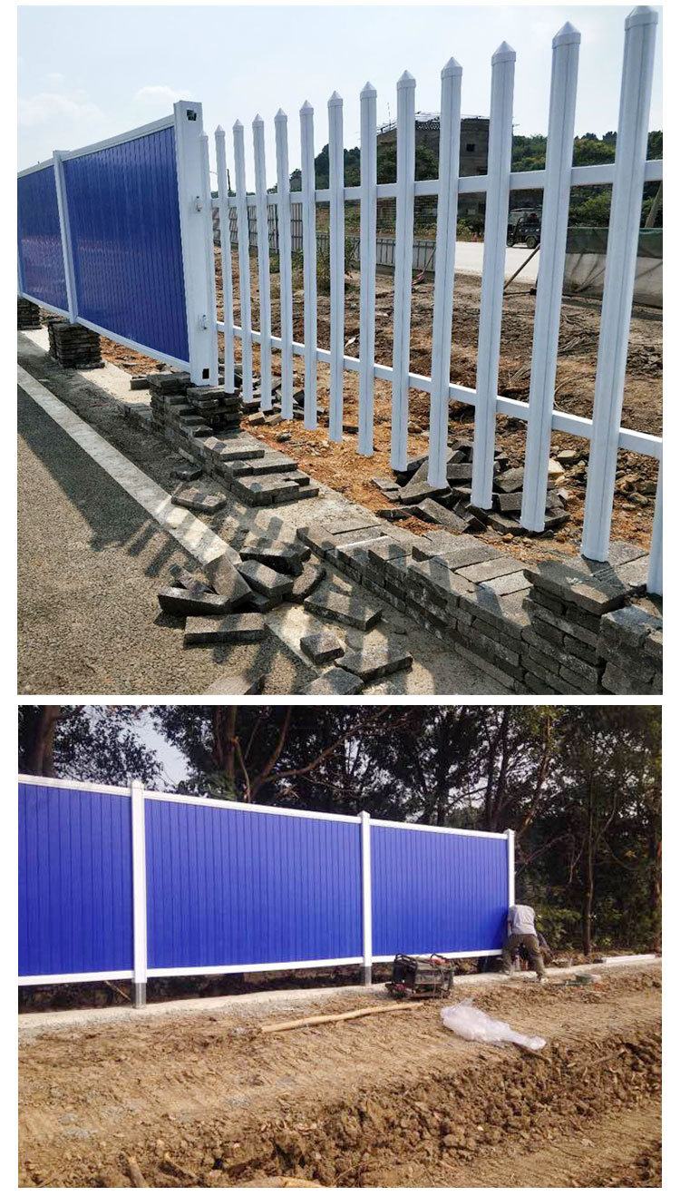 市政公路道路pvc围挡建筑施工彩钢夹芯板塑料围栏板广西厂家现货