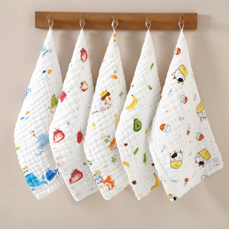 方巾6层棉高密泡泡纱洗脸巾婴儿口水巾超柔新生儿宝宝纯棉毛巾