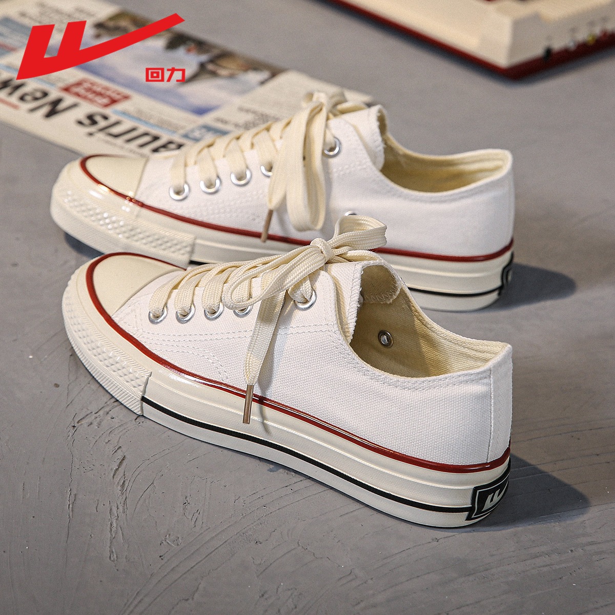 回力1927春季新款帆布鞋女韩版学生百搭休闲低帮平底小白板鞋b020