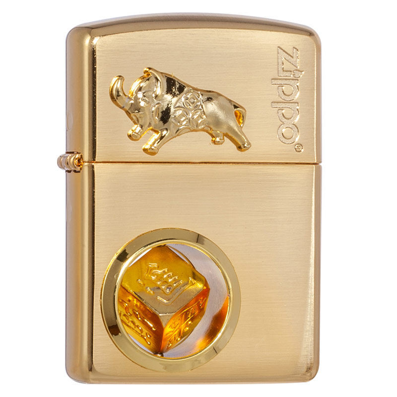 官方zippo打火机商务男士原装镀金牛气冲天收藏正品牛年打火机