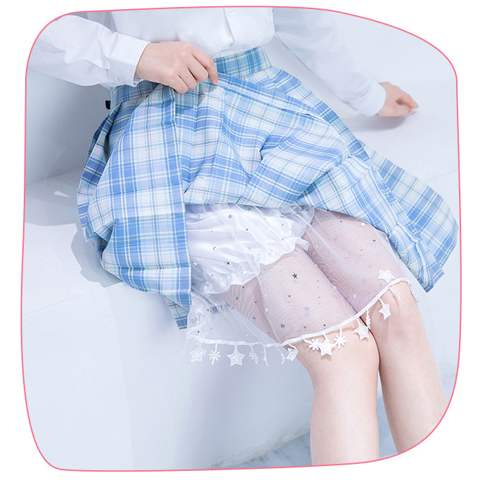 jk安全裤女防走光打底裤女薄款新款jk裙撑南瓜裤下摆小星星短裤女