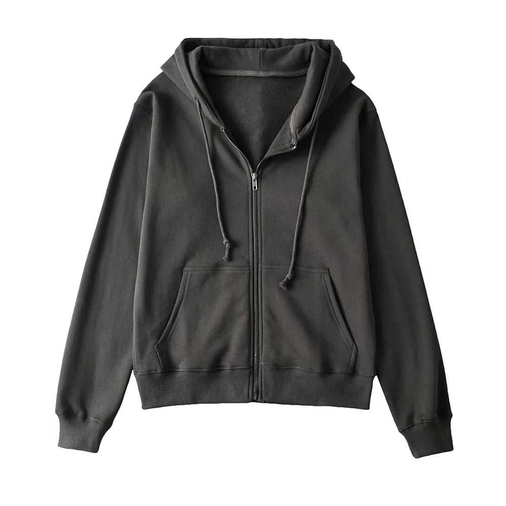 秋冬季女装中长款拉链卫衣潮流网红新款保暖宽松开衫帽衫