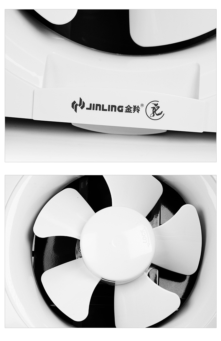 金羚排气扇 8寸半塑百叶窗式 厨房卫生间静音换气扇apb20-4-1金属