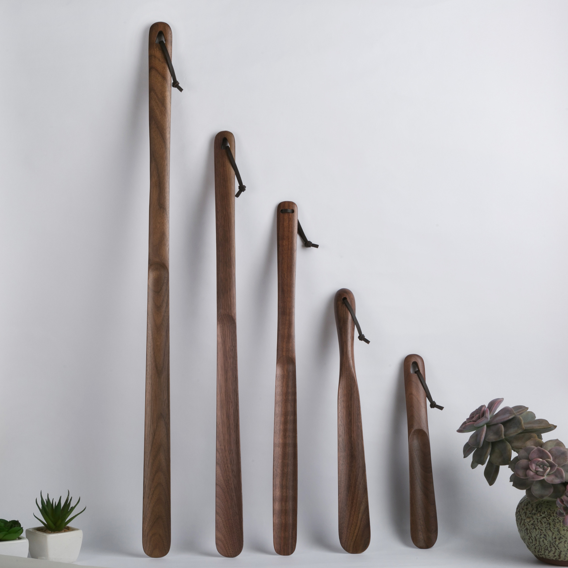 黑胡桃木75cm木鞋拨子家用穿鞋棒 长柄鞋把子鞋抽小鞋拔子提鞋器