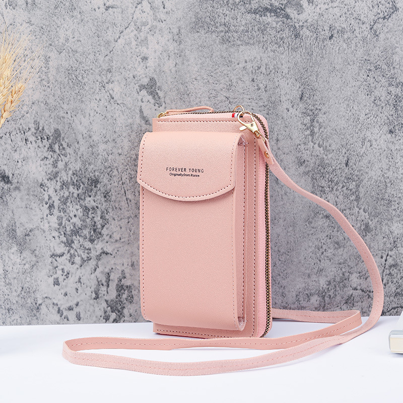 Women's Bag Mobile Phone Bag Small One Shoulder Crossbody Zipper Bag Long Clutch Women's Wallet Foreign Trade in Stock