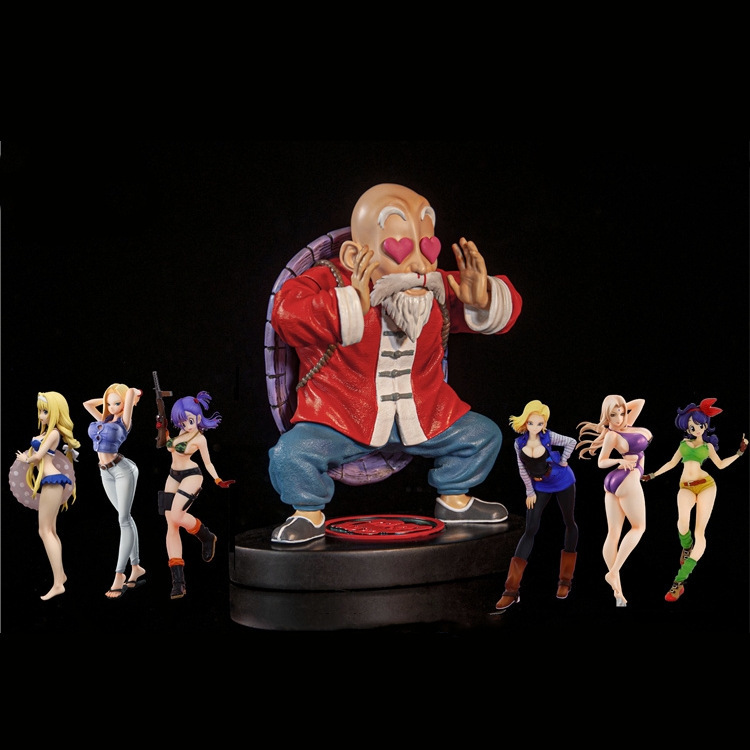 七龙珠超级赛亚人色色龟仙人爱心眼流鼻血场景手办模型摆件-阿里巴巴