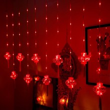 红灯笼彩灯串节日装饰闪灯春节氛围感造型灯阳台年味喜庆布置灯串