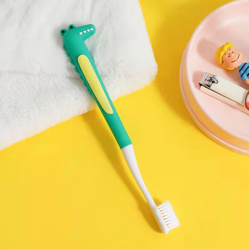 Promotional Cartoon Crocodile Toothbrush Silicone Soft Bristles Toothbrush Super Clean Cute Portable Toothbrush Factory Wholesale