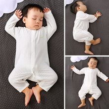 婴儿衣服夏季长袖睡衣宝宝连体衣薄款空调服儿夏装0-3-12个月厂家