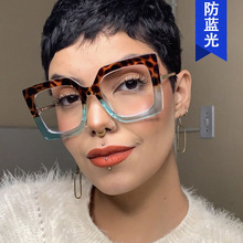 2022新款时尚眼镜框方形防蓝光欧美女大方框平光镜跨境潮流眼镜架