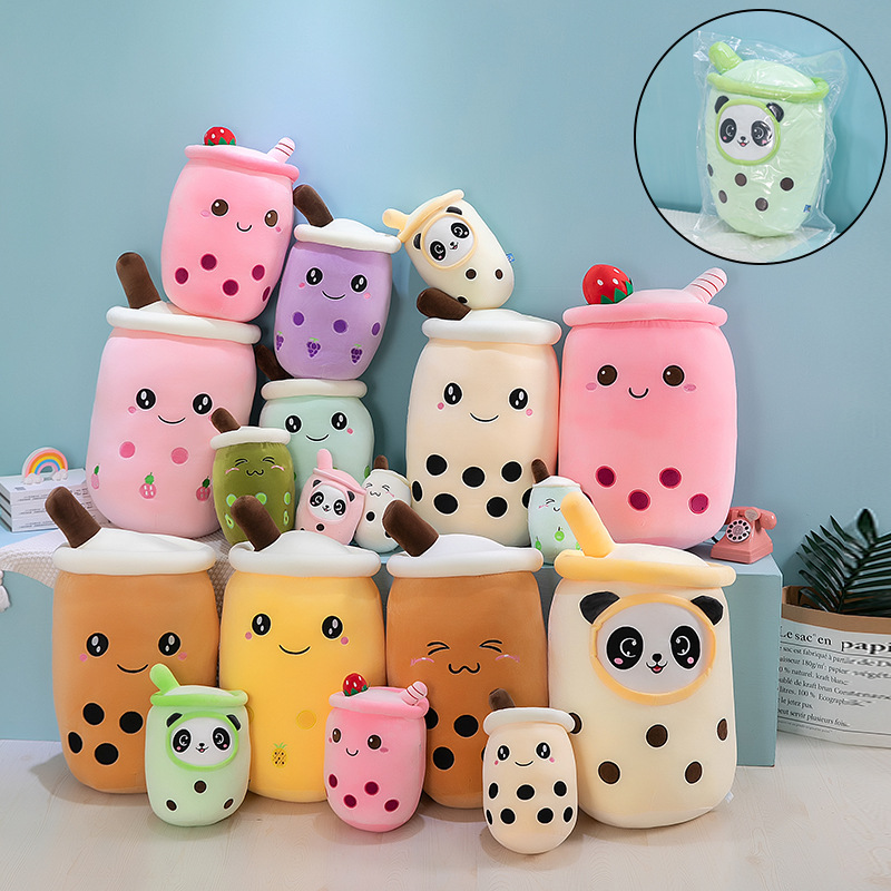 simulation fruit milk tea cup pillow plush toy large pearl milk tea doll doll gift cross-border foreign trade