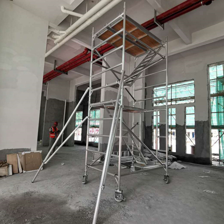 工程装修移动脚手架高空作业平台 订制型铝合金脚手架