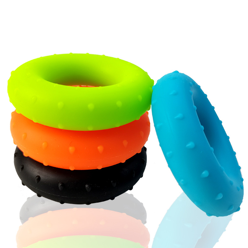 Silicone Grip Ring Elastic Spring Grip Student Hand Exercise Relaxation Strength Training Bump Body-Building Loop Grip Ring