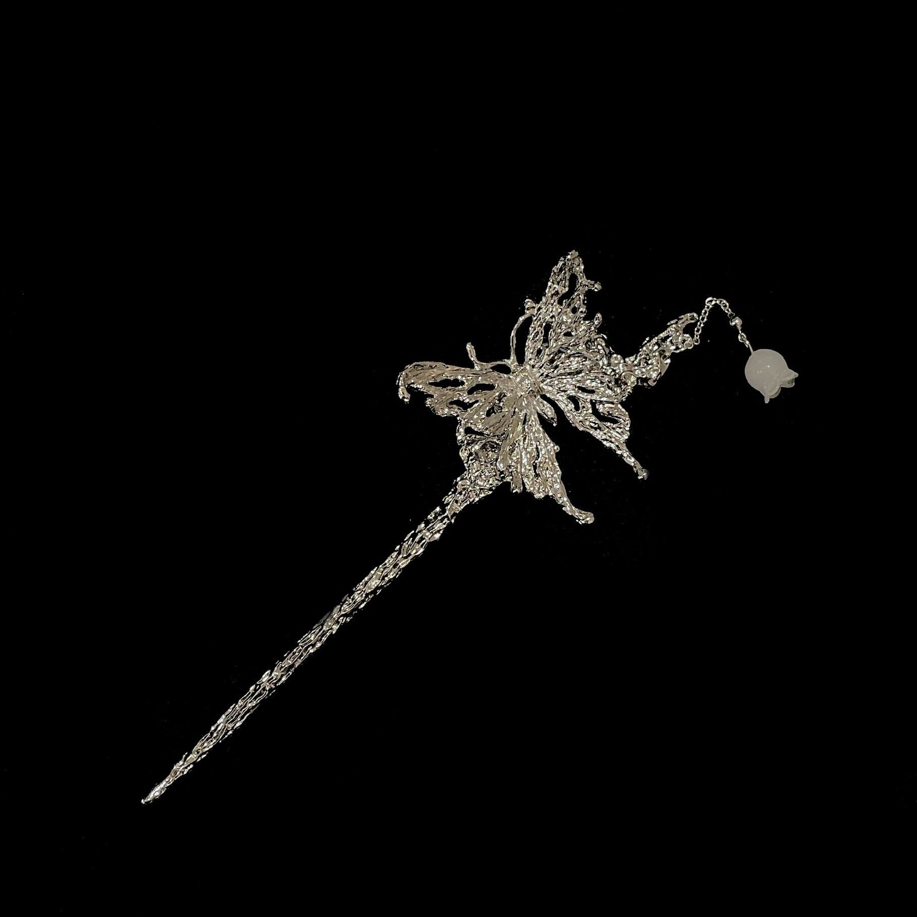 古风盘发蝴蝶发簪子小众设计感发钗发饰女日常盘发