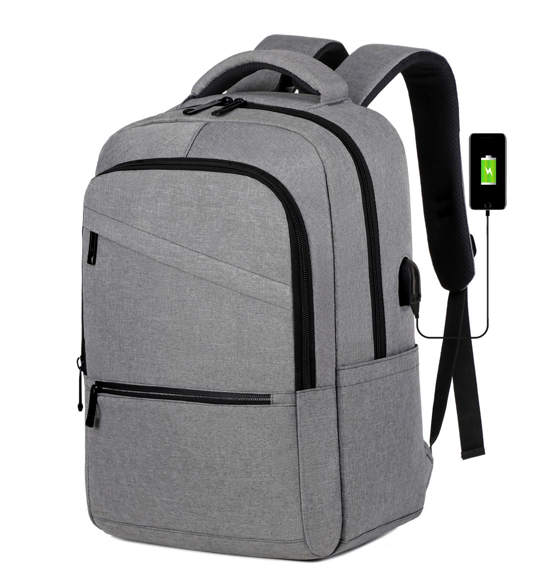 Cross-Border 2022 New Men's Backpack Large Capacity USB Charging Backpack Printing Logo Business Casual Computer Bag