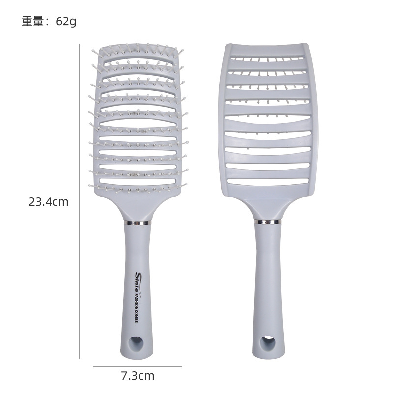 Macaron Big Curved Comb Skin Massage Comb Men's Fluffy Comb Curly Hair Styling Comb Curved Nine Vent Comb Wholesale