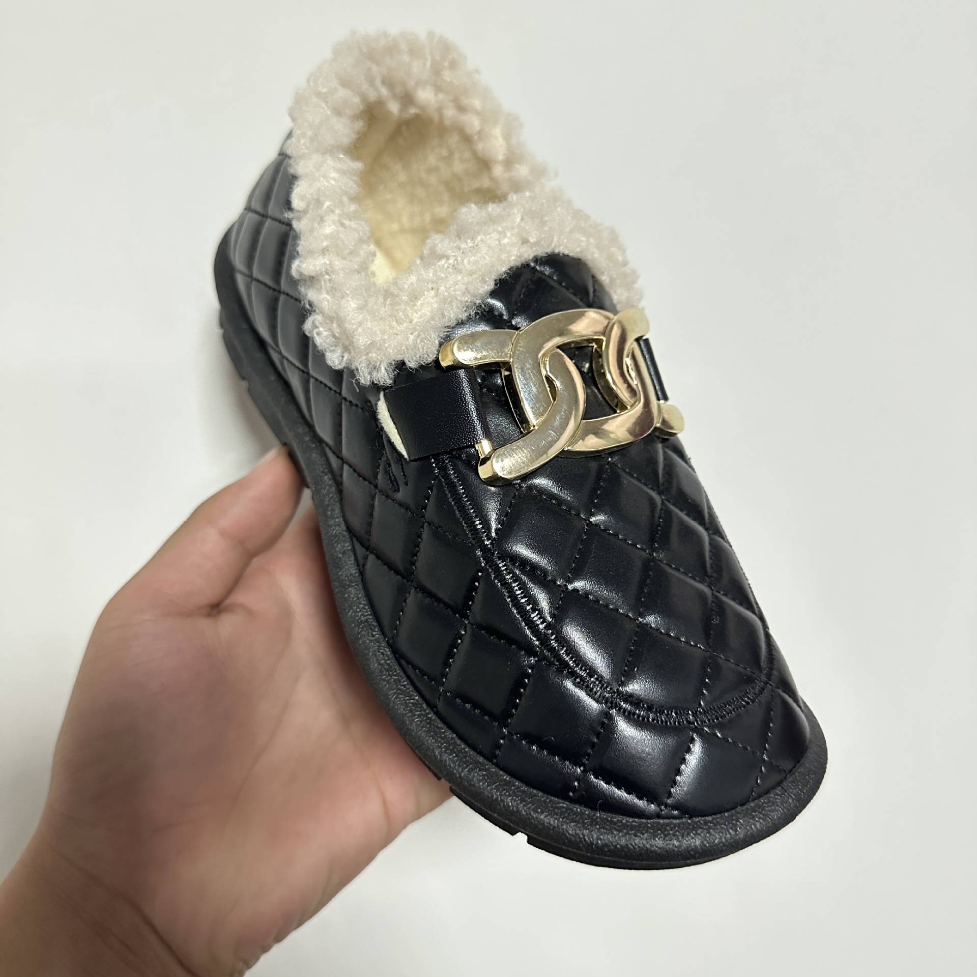 Loafers for Women Autumn and Winter New Women's Cotton Shoes Fleece-lined Thermal Furry Shoes Korean Winter Women's Shoes Factory Wholesale