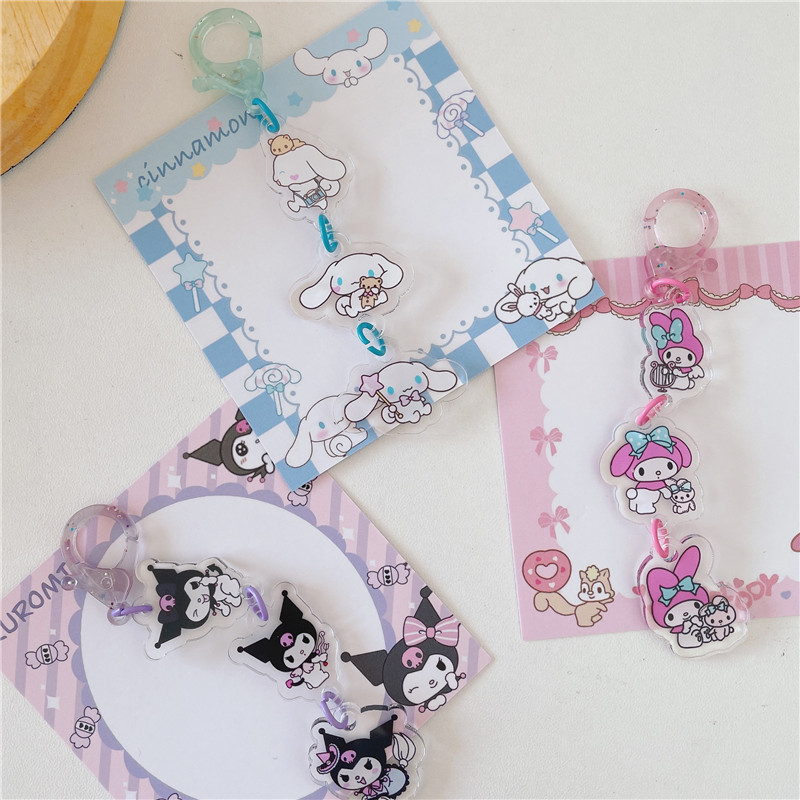 Japanese Cartoon Sanrio Decorative Keychain Skewers Handbag Pendant Small Jewelry Ins Style Girl's Heart Ornament