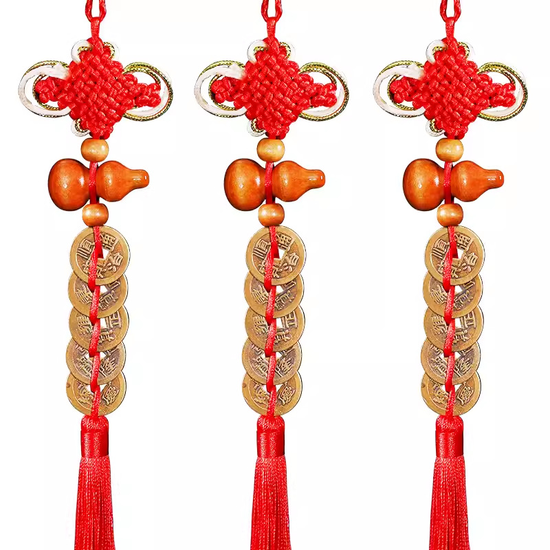 五帝钱真品门对门挂件纯铜葫芦中国结铜钱古币-阿里巴巴