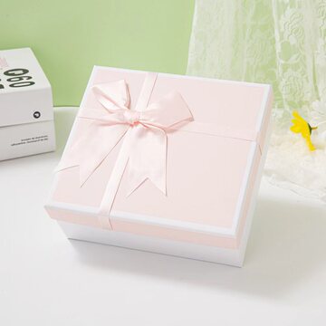 现货粉色蝴蝶结礼盒天地盖礼品盒大号各色礼物包装盒方形伴手礼盒
