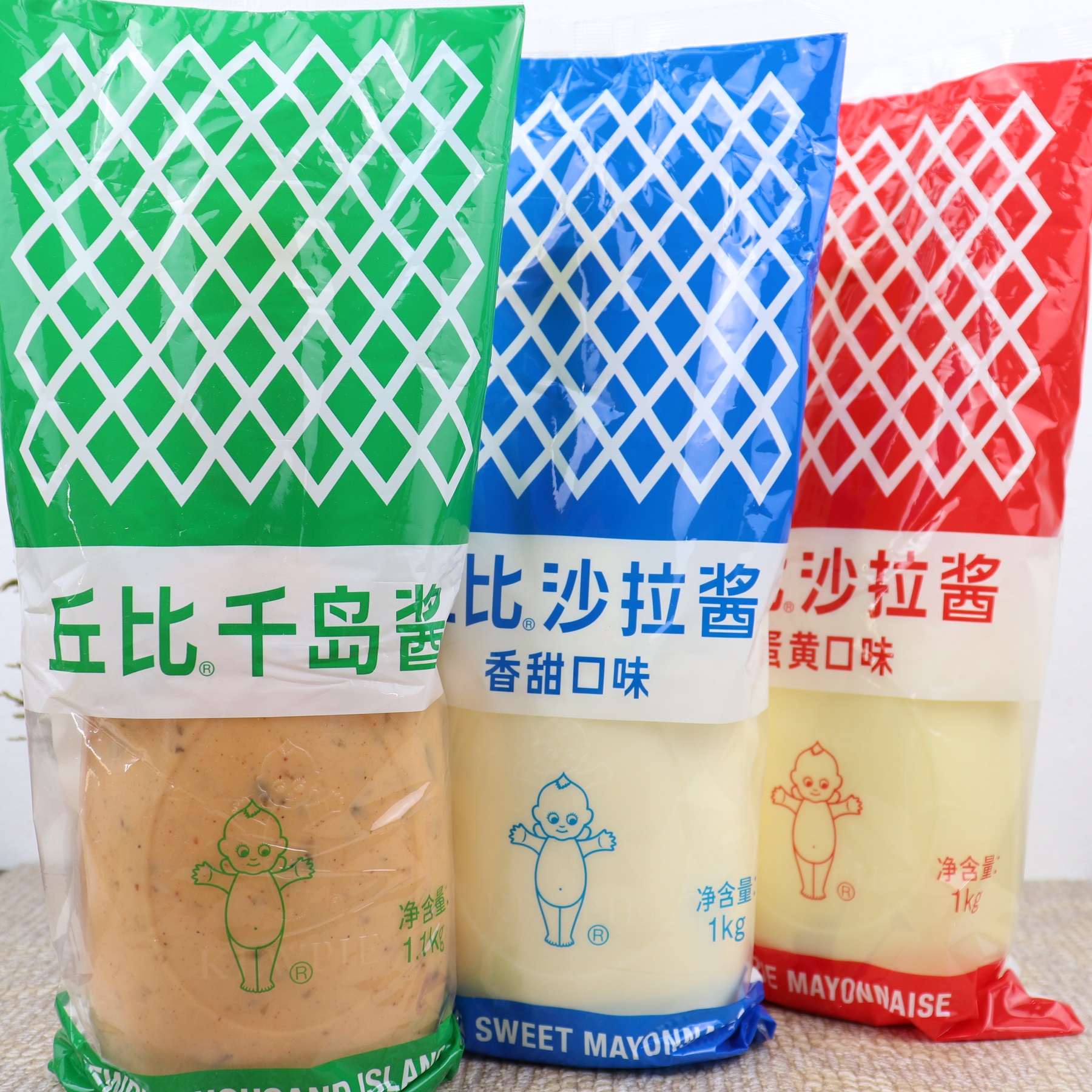 丘比沙拉酱香甜味1kg 原味千岛沙拉蔬菜寿司水果香甜沙拉包邮