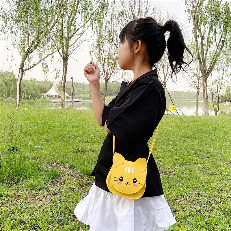 Children's Bag New Cartoon Cute Cat Messenger Bag Boys and Girls Fashion Accessories Bag Mini Change Small Bag