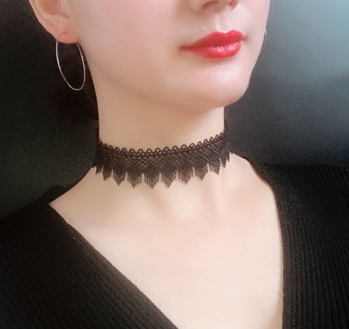 颈链项圈 脖圈蕾丝项链女锁骨链短款黑白圈学生圣诞节礼物饰品