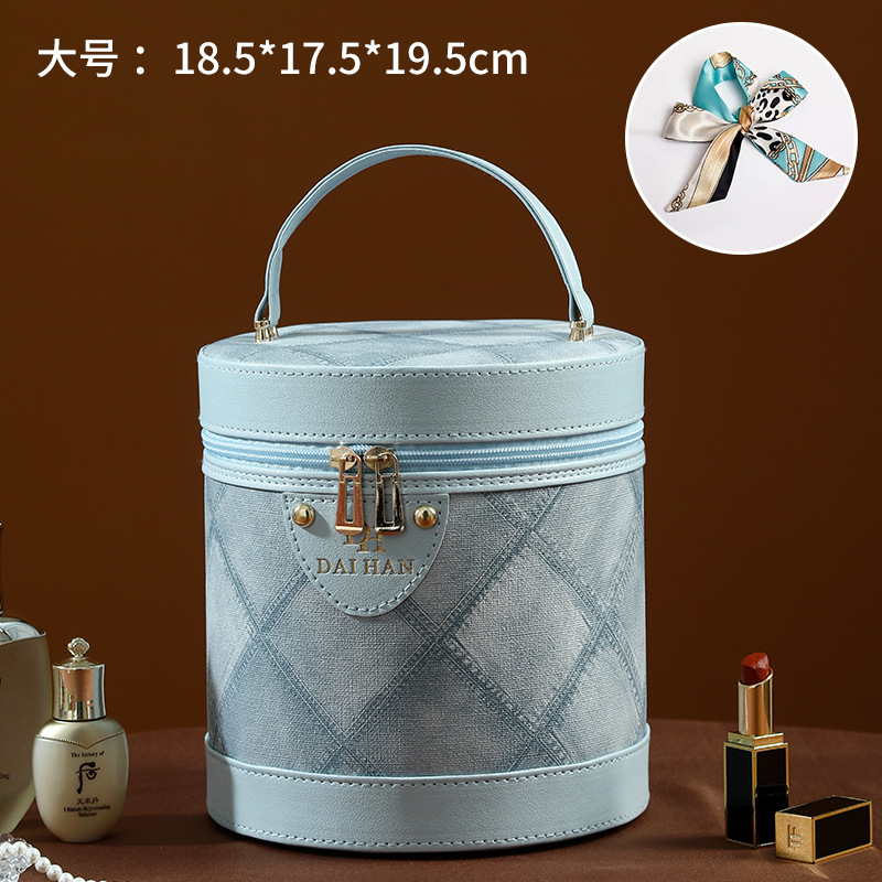 New Portable Bucket Bag Cosmetic Case Large Capacity Hand Gift Cosmetic Bag Multi-Functional Waterproof Suitcase Wholesale