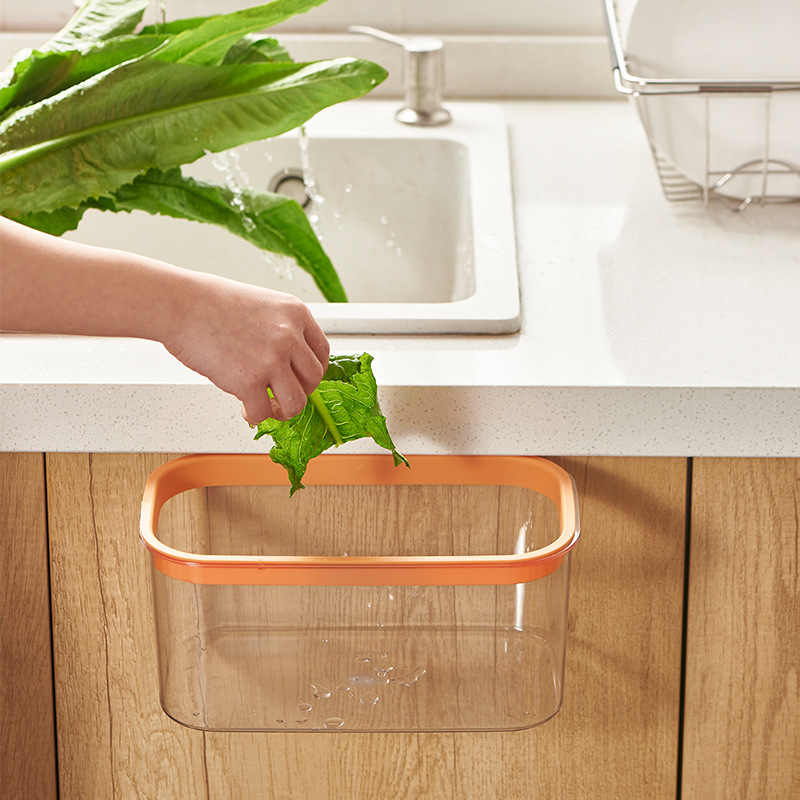 Transparent Wall Hanging Trash Can Ins Simple Desktop Storage Box Plastic Pet Kitchen Small Size Hanging Trash Can