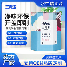 三青水性墙面漆内墙涂料家用艺术墙乳胶漆室内装修翻新漆三青油漆