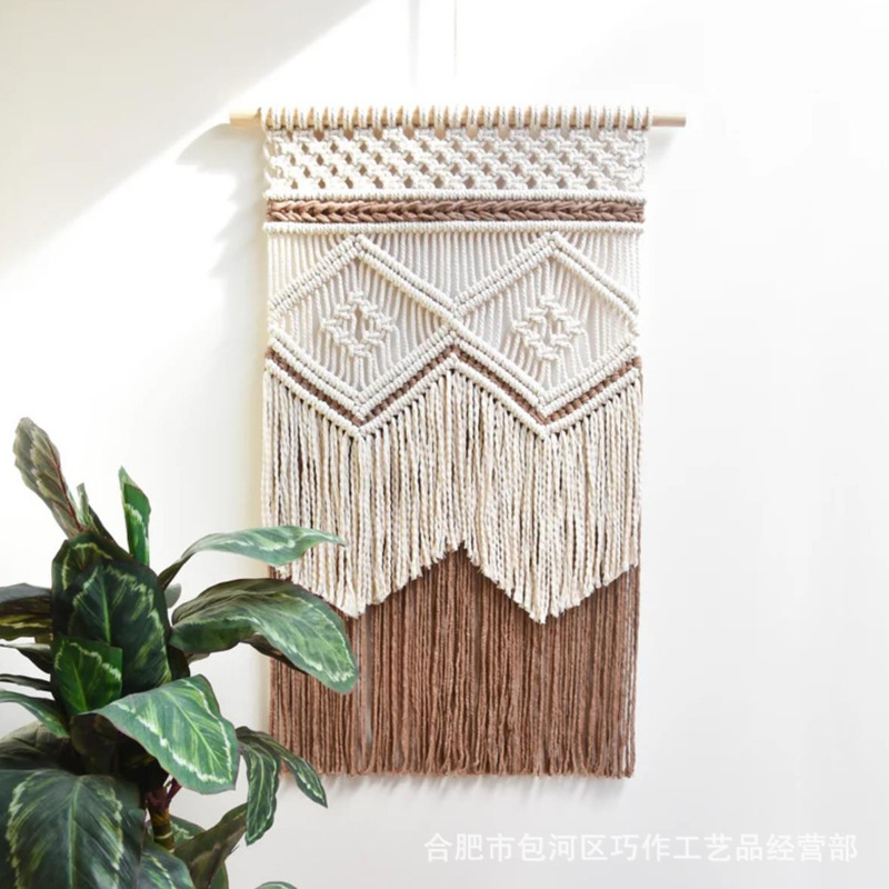 手工编织彩色挂毯 商场商店墙饰 卧室儿童房壁饰电表箱壁挂-阿里巴巴