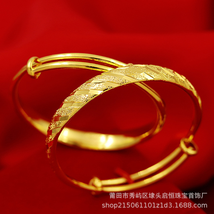 手镯越南沙金女久不掉色999纯沙金首饰正品仿真黄金镯子24k批发