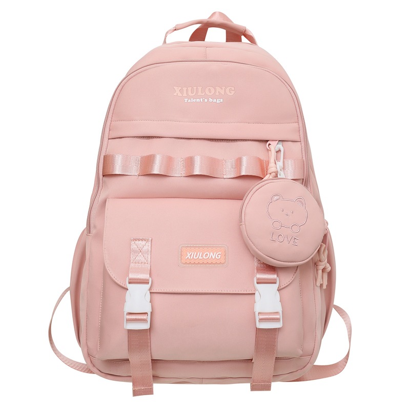 Korean Style Tooling Style Schoolbag Female Korean High School Student Junior High School Student Large Capacity Contrast Color Backpack Travel Backpack Male