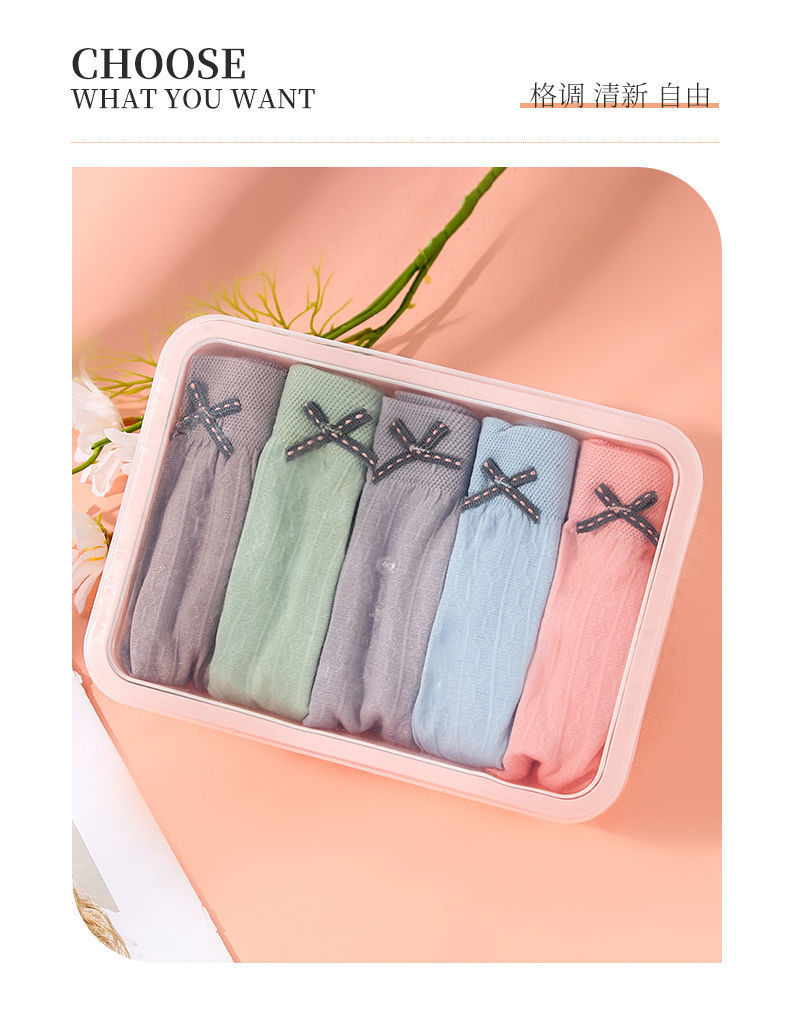 new five-piece boxed fashionable youpin women‘s underwear girl graphene breathable sexy briefs plus size