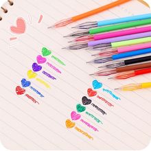 韩式糖果色钻石头笔芯12色替芯彩色中性笔手账笔0.5mm学习用品