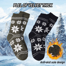 冬季睡眠袜跨境地板袜加绒加厚成人圣诞节点胶防滑保暖室内家居袜