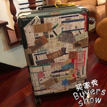 行李箱专用外贴纸大张旅行箱保护贴拉杆箱装饰防水复古登机牌贴画