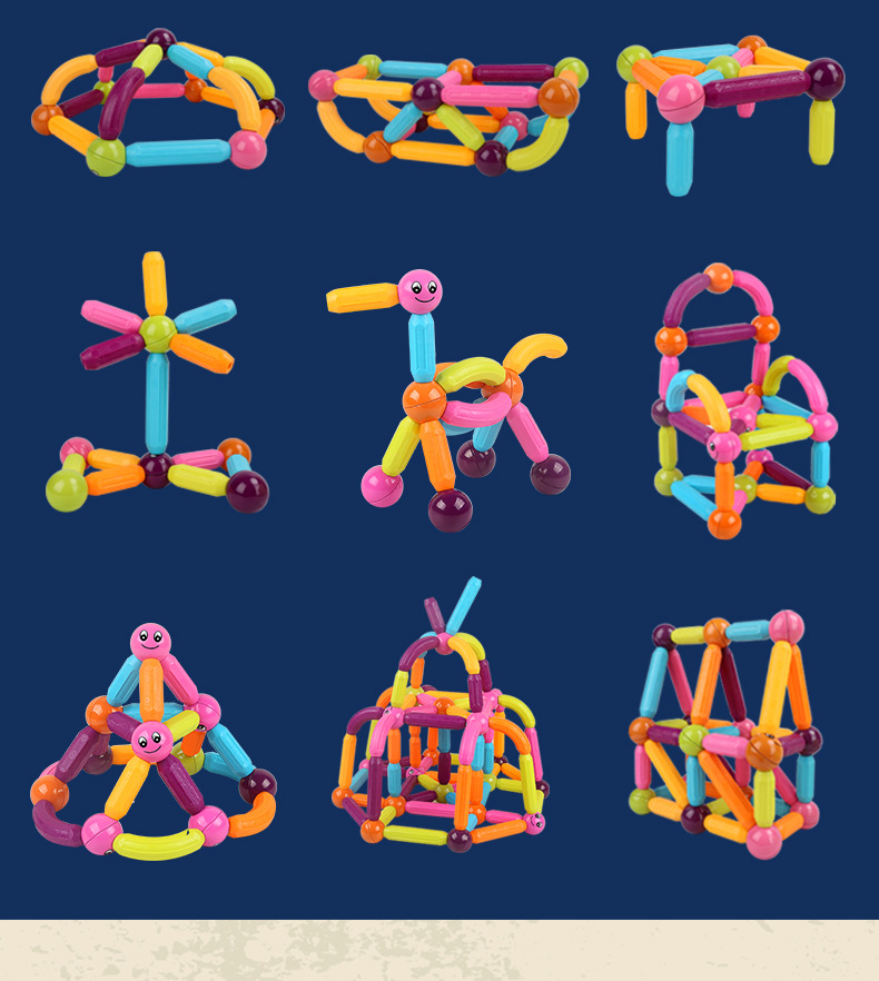 儿童益智百变磁力棒玩具大尺寸阶段磁性拼装积木早教科学磁贴拼插