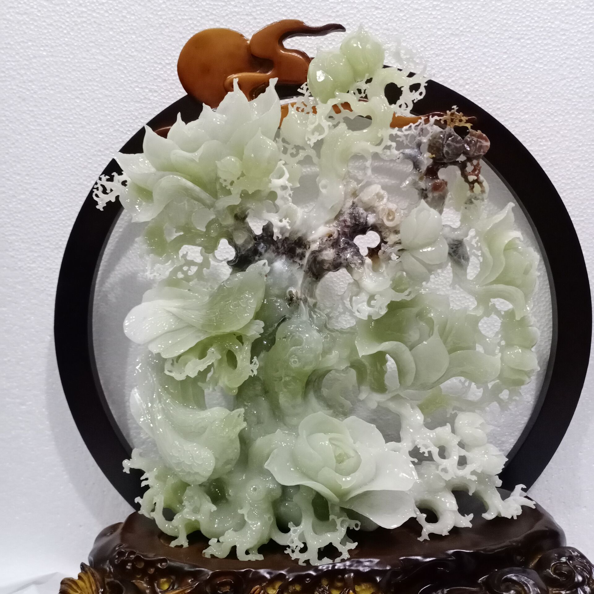 岫玉摆件玉兰花乔迁办公室家居客厅酒柜装饰开业玄关源头工厂直供