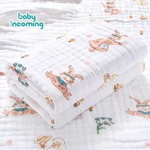 高密六层棉纱布浴巾儿童夏季包被新生儿包单a类婴童抱毯卡通盖毯