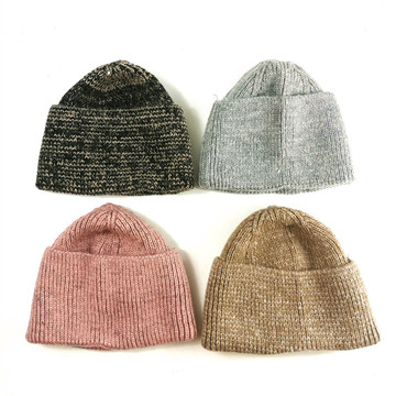 尖尖帽子女新款秋冬天保暖针织毛线帽加厚混色时尚休闲百搭帽子男