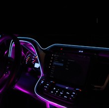 汽车氛围灯条3米LED冷光线车内改装带驱动器装饰灯夹式el发光线