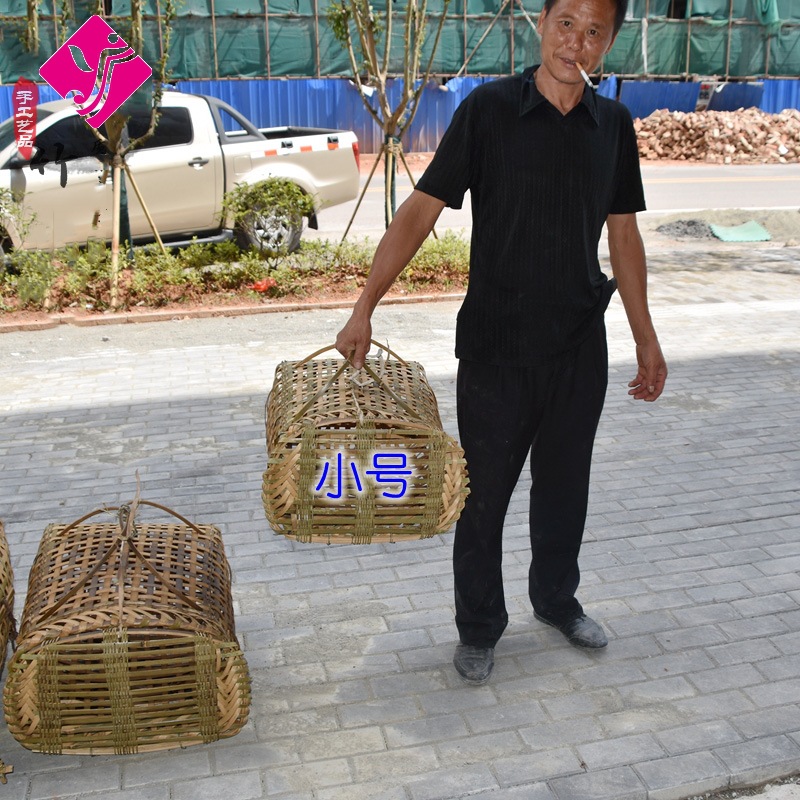 鸡笼竹编竹制品媒笼养殖七彩山鸡小鸡农村观赏养殖笼户外加粗喜庆