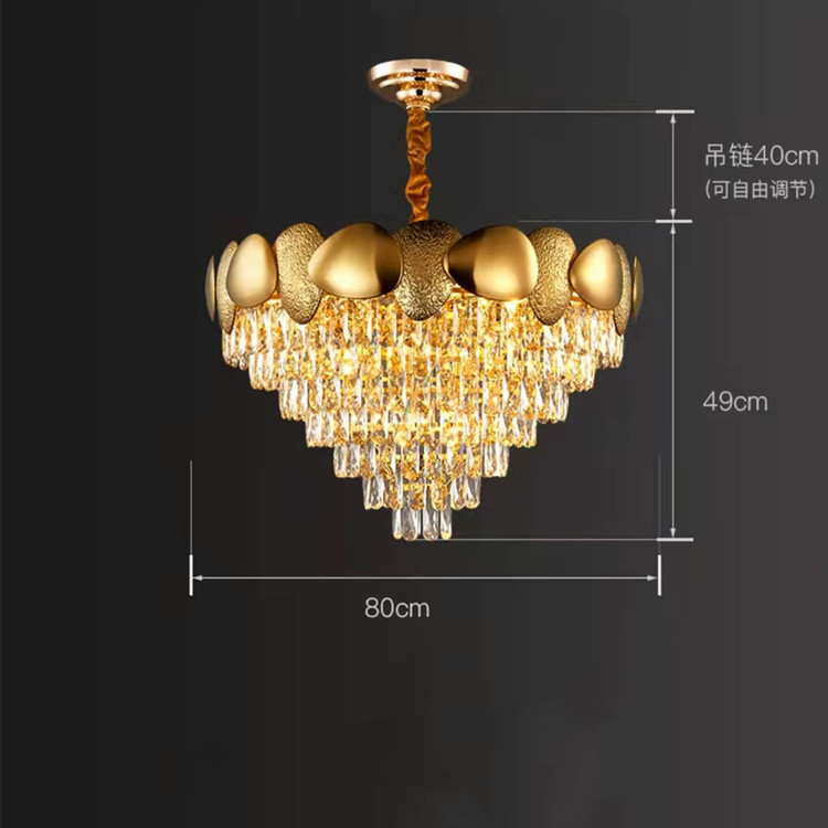 Post-Modern Light Luxury Chandelier Lamp in the Living Room Simple Stainless Steel Fashion Trending Bedroom Light Designer Creative Crystal Lamp