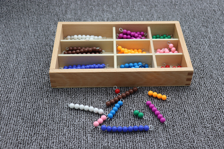 蒙台梭利早教数学教具彩色串珠蒙氏早教中心幼教教育玩具跨境热销