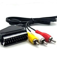 RCA公红白机转扫把头线 Nes scart rgb cable 1.8M 视频线